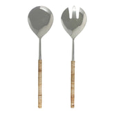 Natural Rattan Handled Salad Servers